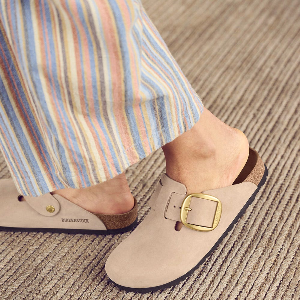 Birkenstock Birkis Boston 42 ベージュ Women's Birkenstock Boston Big Buckle | Schuler Shoes