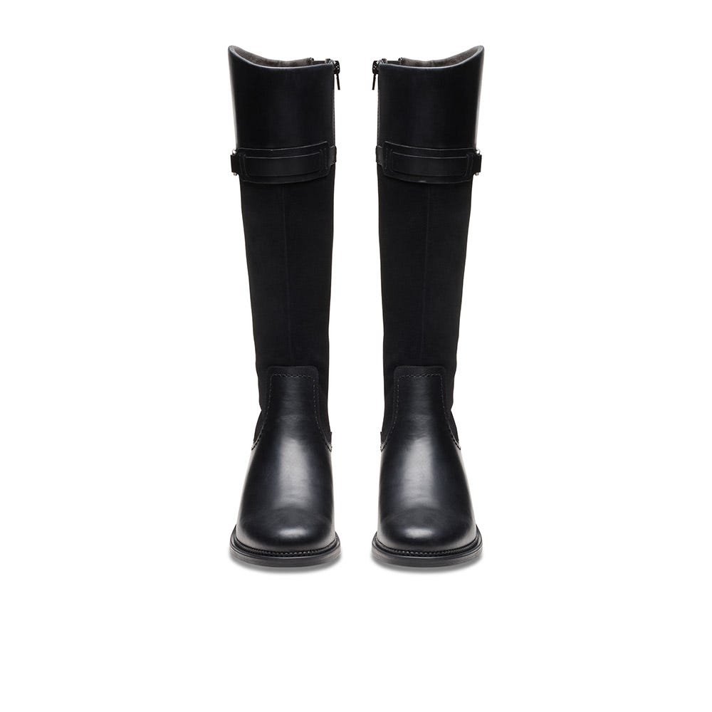 (取寄) クラークス レディース メイ カーリー Clarks women Clarks Maye Carly Black Leather Women's Clarks Maye Carly | Schuler Shoes