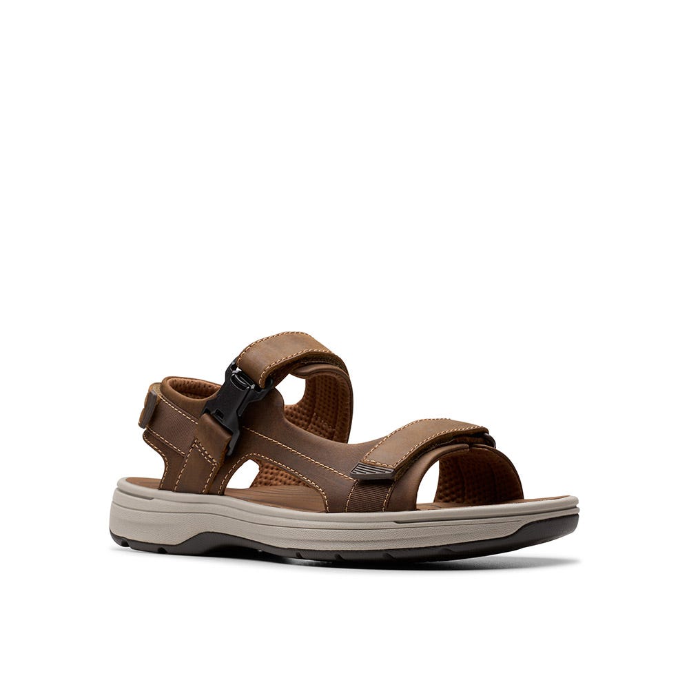 Clarks Saltway Edge - Sandali Uomo In Pelle Con Chiusura Riptape, Comodi E Versatili - copertina