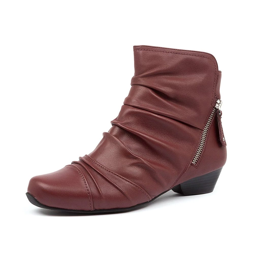 casual dress boots womens Women's Suede Leather Chelsea Low Heel Ankle Boots for Women,Casual Dr –  memon main image 1