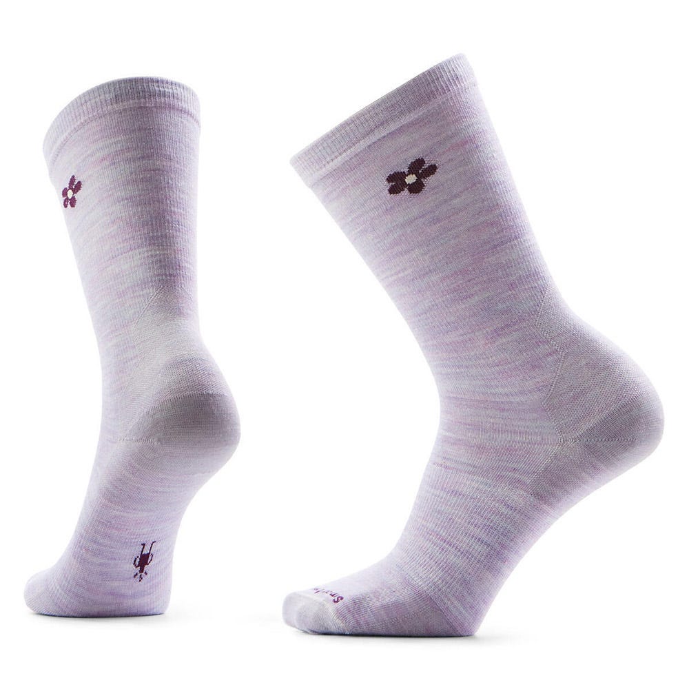 Women's Everyday Groovy Bloom Crew Socks Purple Eclipse / L