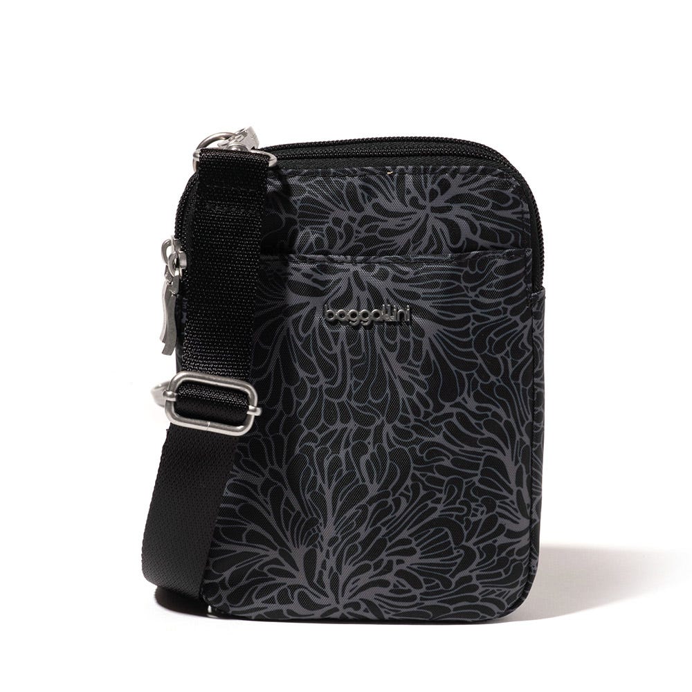 Baggallini Black Leaf-Pattern Crossbody Backpack Has anyone main image 4